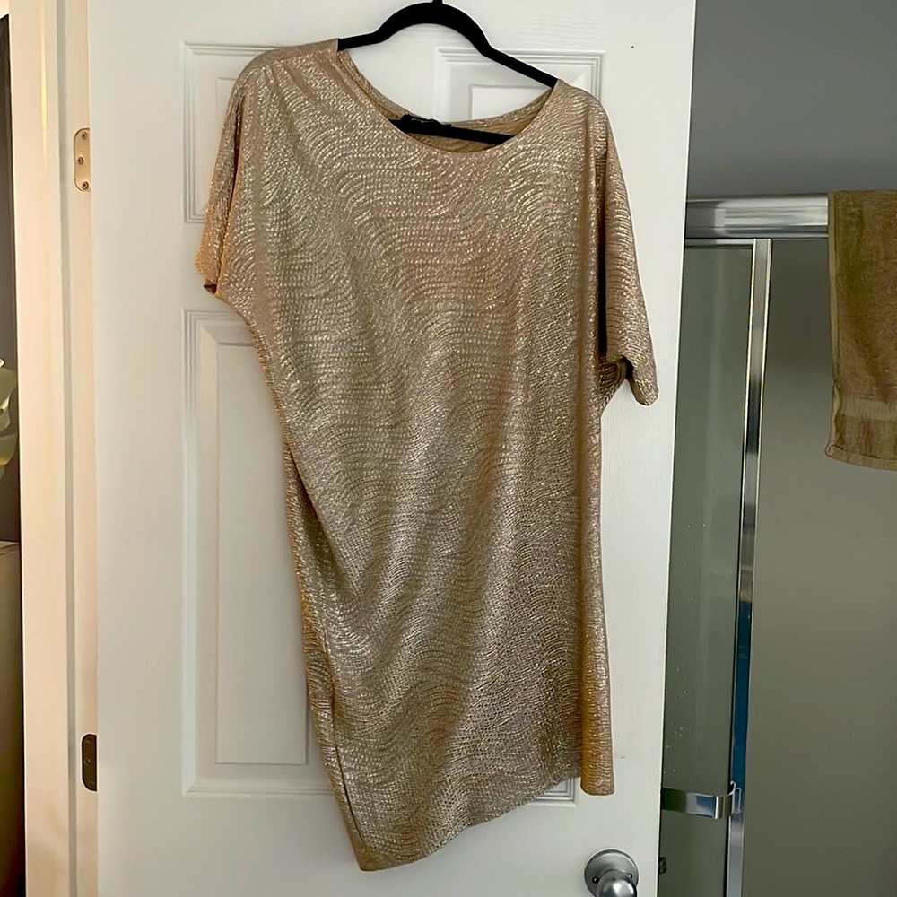 Off the shoulder Gold dress